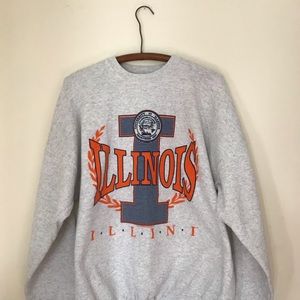 Vintage University of Illinois Crew Neck Sweater